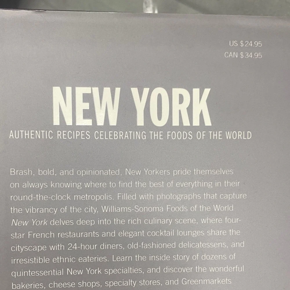 Williams Sonoma New York Cookbook with Gray and Blue Cover